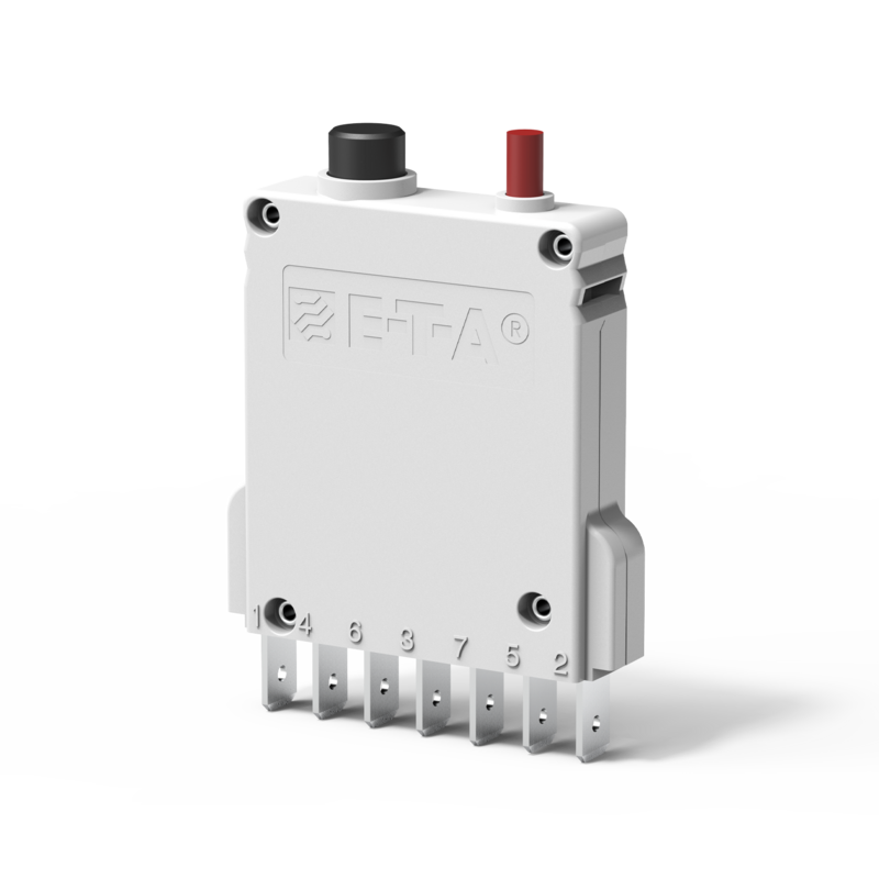 Typ 3600 Standard 3900 widerstandsarm von E-T-A: Einpolige, thermisch-magnetische Schutzschalter mit Handauslöser.